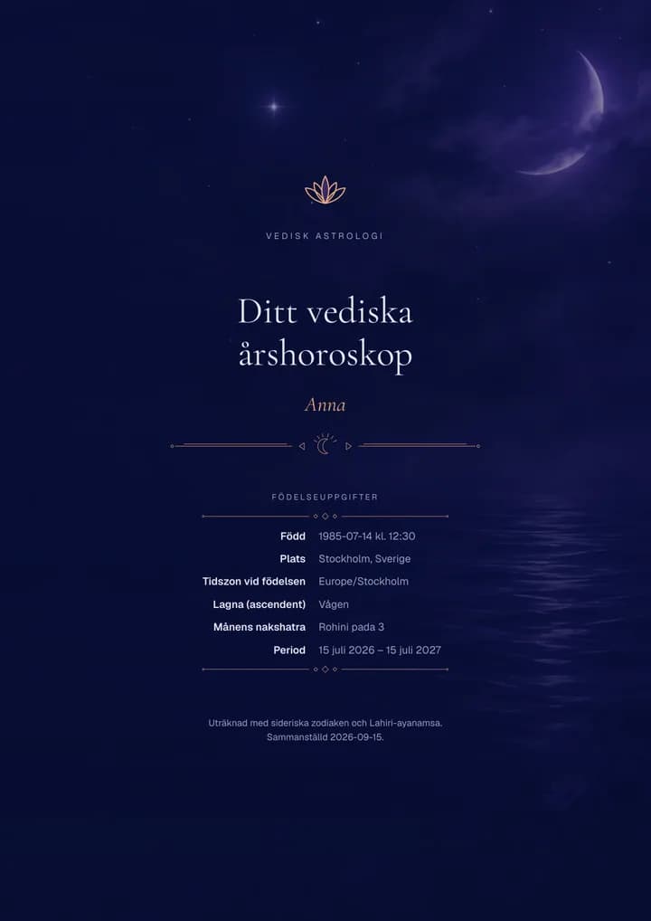 Omslaget till vediskt årshoroskop